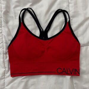 Calvin Klein Red & Black Sports Bra
